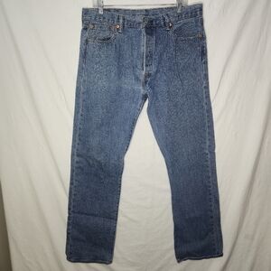 Levi's Men's 501 Denim Blue Jeans Button Fly Size 36x34